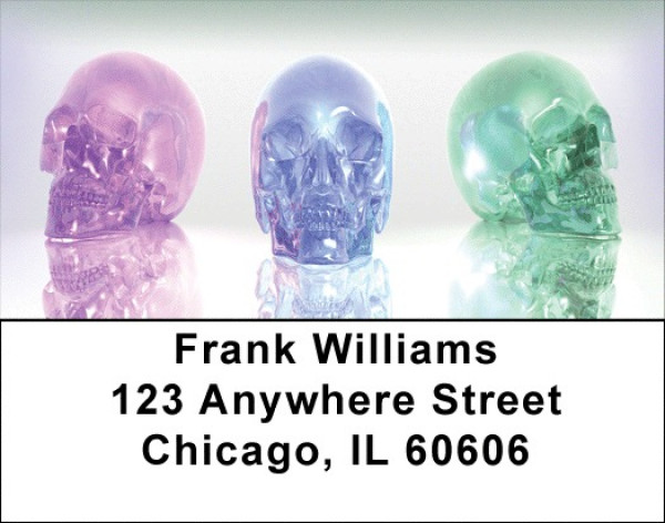 Glass Skulls Address Labels | LBQBH-97