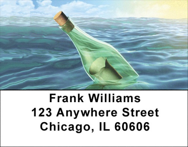 Message In A Bottle Address Labels | LBQBI-17