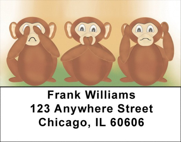 Hear See Speak No Evil Address Labels | LBQBI-63