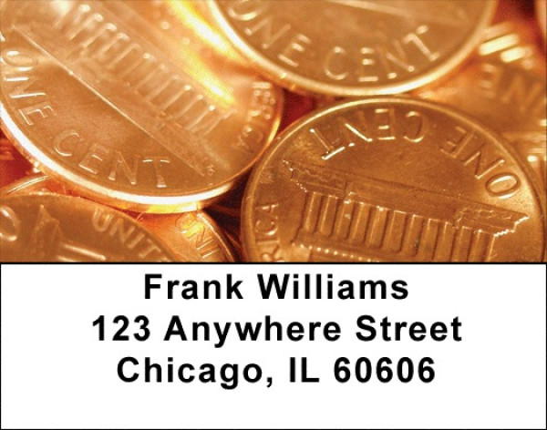 Piles Of Pennies Address Labels | LBQBI-87