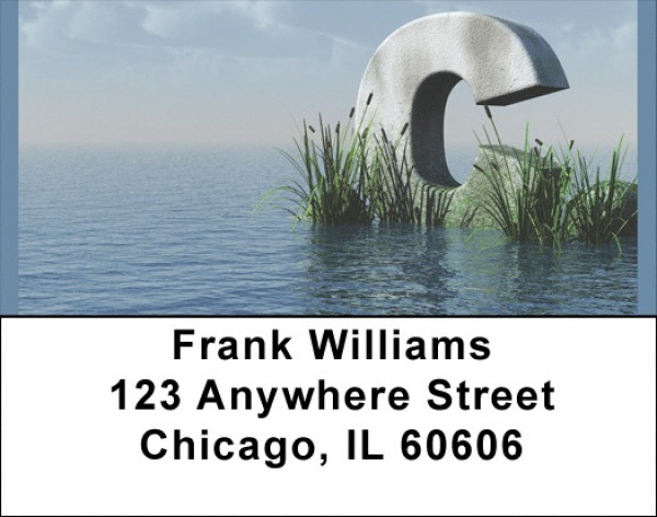 Letter C In The Sea Address Labels | LBQBK-40