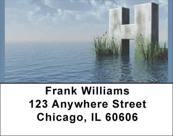 Letter H In The Sea Address Labels | LBQBK-44