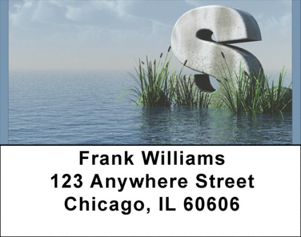 Letter S In The Sea Address Labels | LBQBK-52