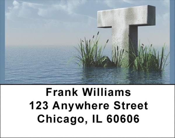 Letter T In The Sea Address Labels | LBQBK-53