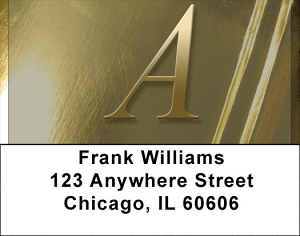 Solid Gold Monograms - A Address Labels | LBQBL-86