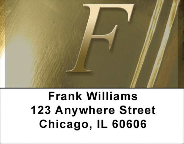 Solid Gold Monograms - F Address Labels | LBQBL-91