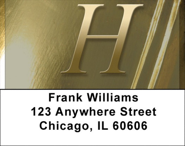 Solid Gold Monograms - H Address Labels | LBQBL-93