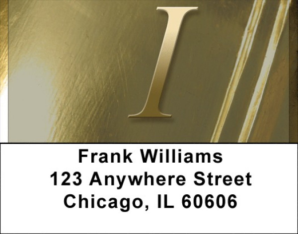 Solid Gold Monograms - I Address Labels | LBQBL-94