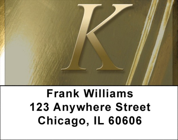 Solid Gold Monograms - K Address Labels | LBQBL-96