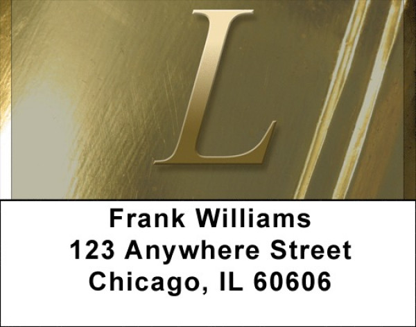 Solid Gold Monograms - L Address Labels | LBQBL-97