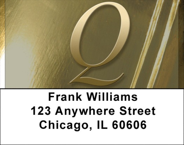 Solid Gold Monograms - Q Address Labels | LBQBM-03