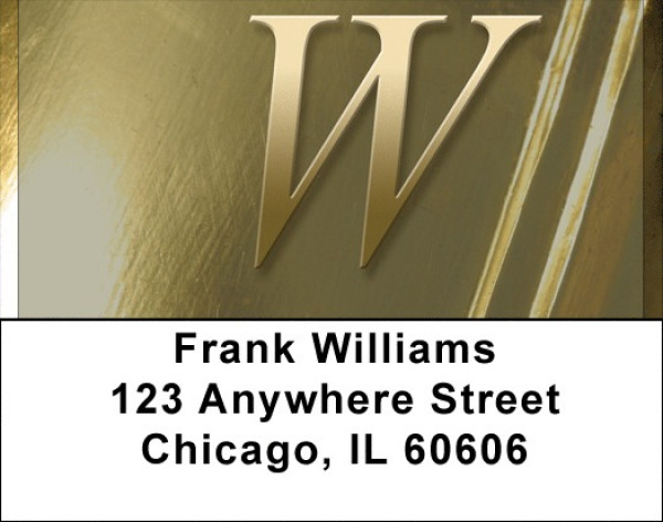 Solid Gold Monograms - W Address Labels | LBQBM-09
