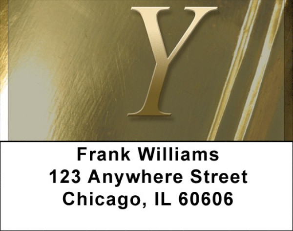 Solid Gold Monograms - Y Address Labels | LBQBM-11