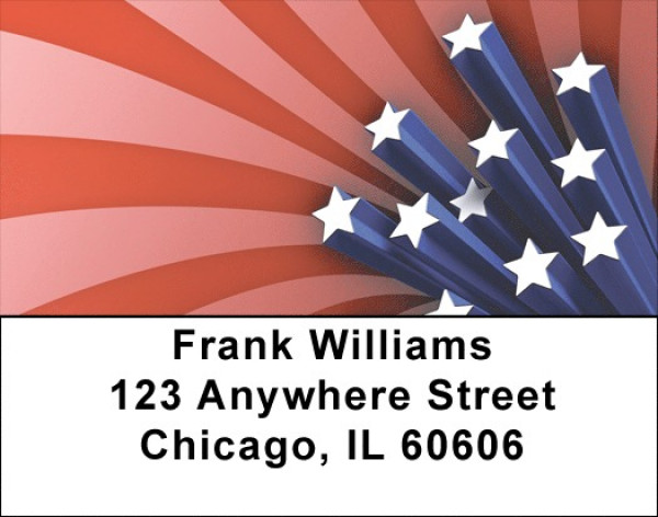 Artistic Stars And Stripes Address Labels | LBQBM-15