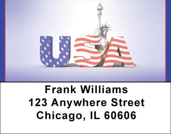 Patriotic USA Address Labels | LBQBM-28