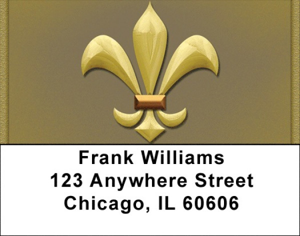 Colorful Fleur de lis Address Labels | LBQBN-24