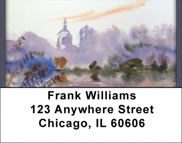 Purple Misty Landscape Address Labels | LBQBP-39