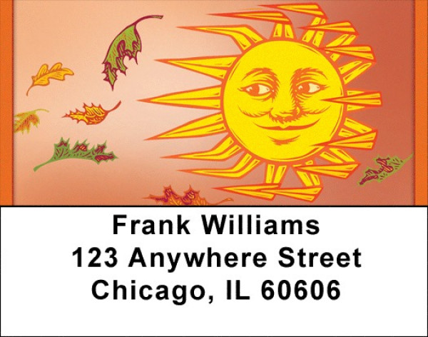 Leaves Blowing In The Wind Address Labels | LBQBP-71