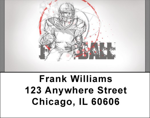 Football Grunge Address Labels | LBQBQ-11