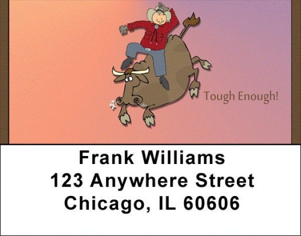 Bull Riding Tough Address Labels | LBQBQ-43