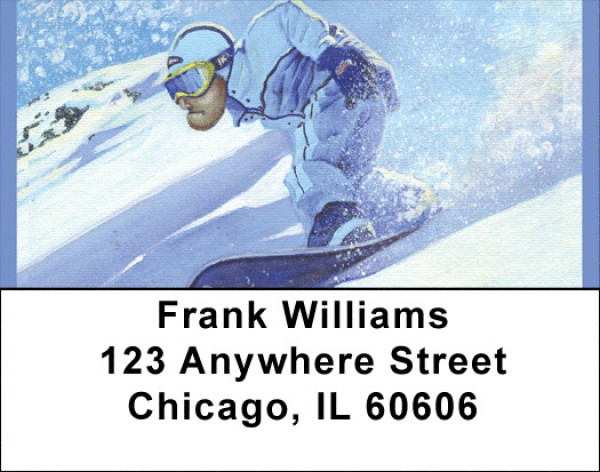 Sick Snowboarder Address Labels | LBQBQ-49