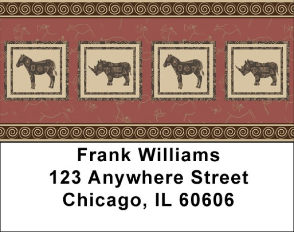 African Safari On Parade Address Labels | LBQBR-03