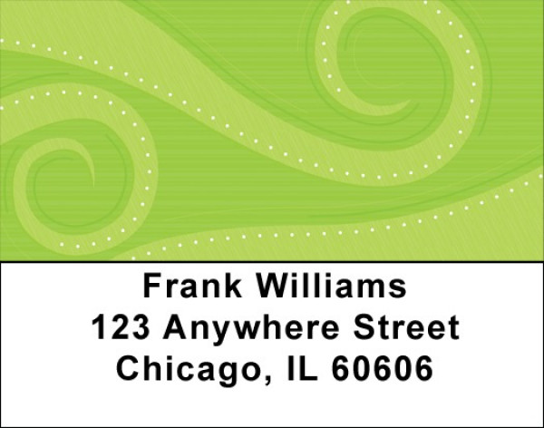 Contemporary Green Swirls Address Labels | LBQBR-07