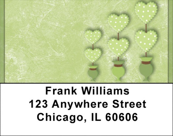 Green Topiary Treasures Address Labels | LBQBR-17