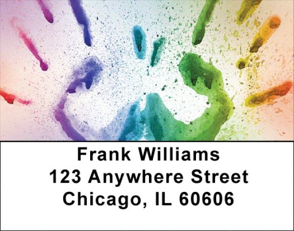 Fingerpaint Art Address Labels | LBQBR-55
