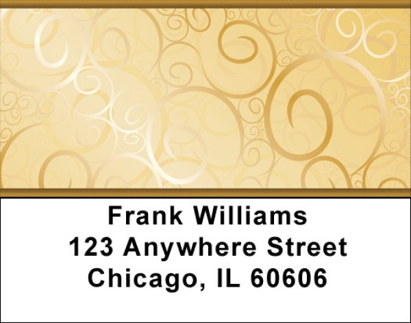 Golden Swirls Address Labels | LBQBR-61