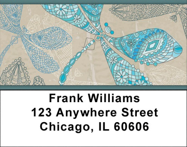 Jeweled Dragonflies Address Labels | LBQBS-15