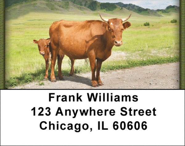 With Baby Calves Address Labels | LBZANJ-30