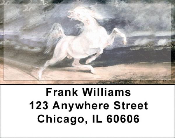 Wild White Stallion Address Labels | LBZANJ-35