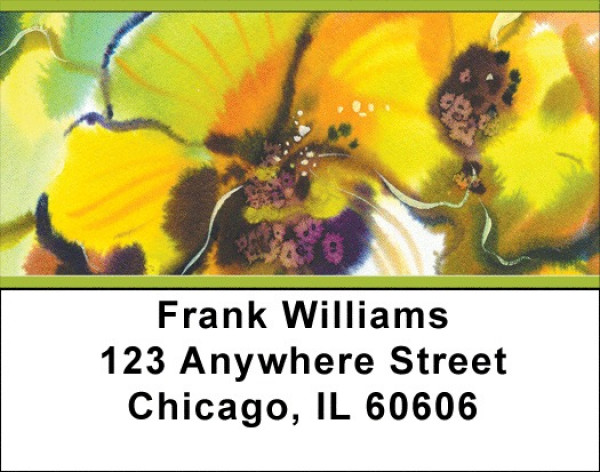 Golden Watercolor Orchids Address Labels | LBZFLO-73