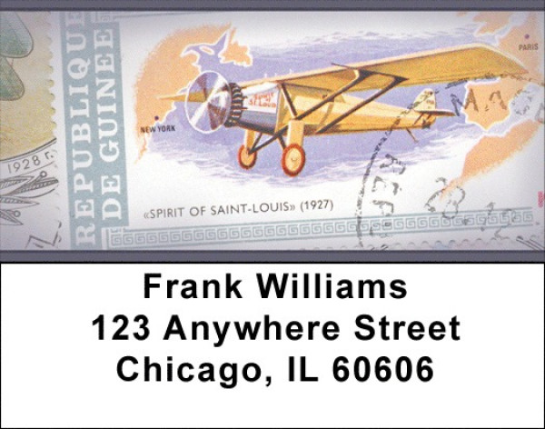 Vintage Airplane Stamps Address Labels | LBZFUN-05