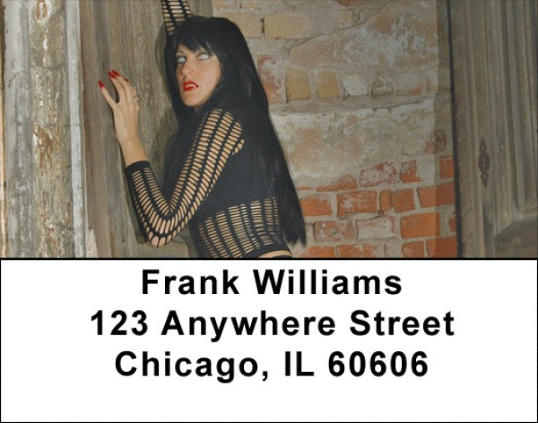Female Vampire In Gothic Castle Address Labels | LBZFUN-09
