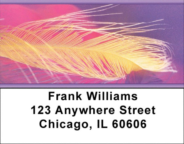 Golden Feather Address Labels | LBZGEO-65