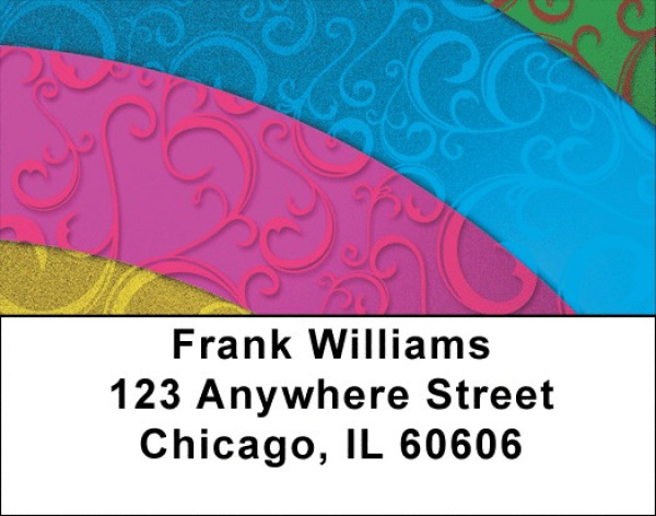 Rainbow Filigree Address Labels | LBZGEP-39