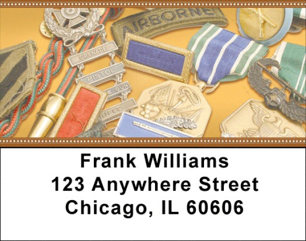 Military Medals Address Labels | LBZMIL-10