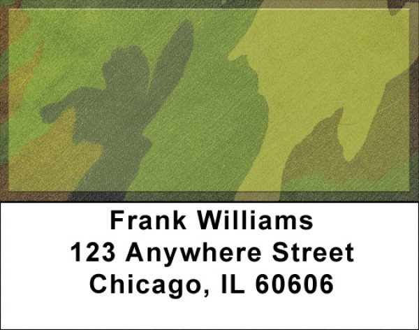 Camouflage - Bright Green Camo Address Labels | LBZMIL-23