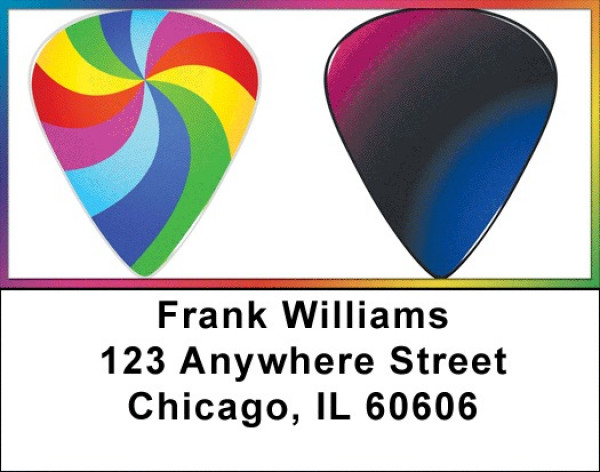 Psychedelic Guitar Pics Address Labels | LBZMUS-09