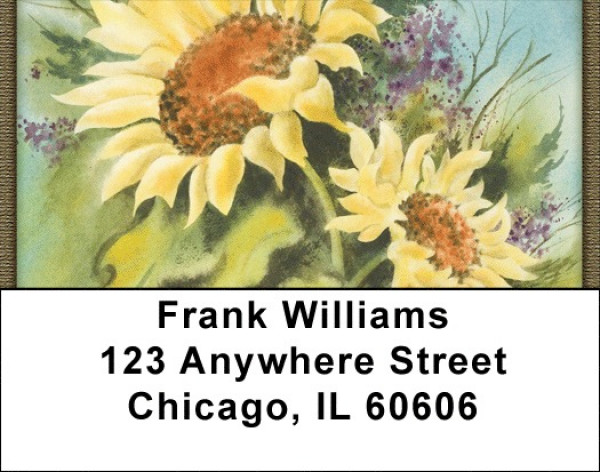 Watercolor Sunflowers Address Labels | LBZNAT-30