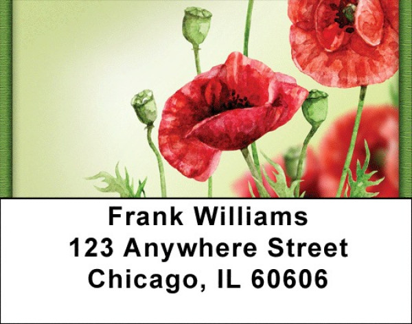 Watercolor Poppy Address Labels | LBZNAT-32