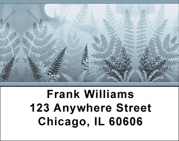 Blue Ferns Address Labels | LBZNAT-41