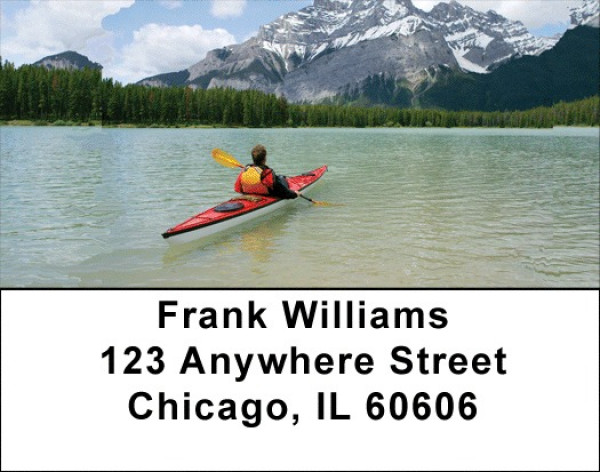 Mountain Lakes On Kayak Address Labels | LBZSCE-76