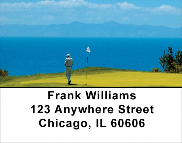 Golfers View Of Catalina Island Address Labels | LBZSPO-43
