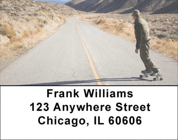Highway On Skateboard Address Labels | LBZSPO-76