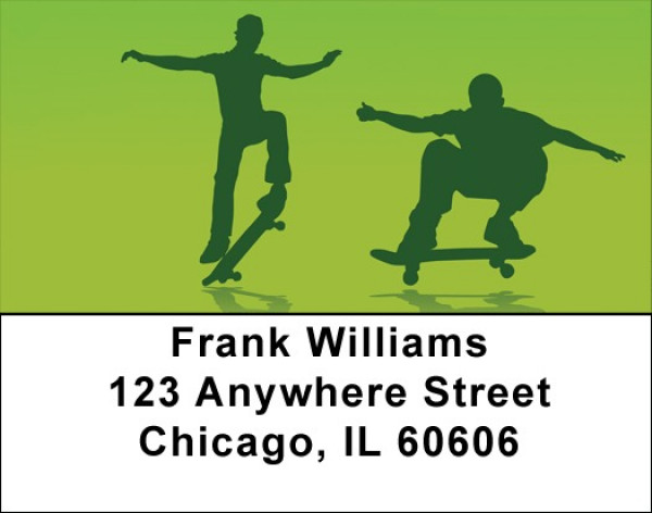 Skateboards Going Green Address Labels | LBZSPO-80