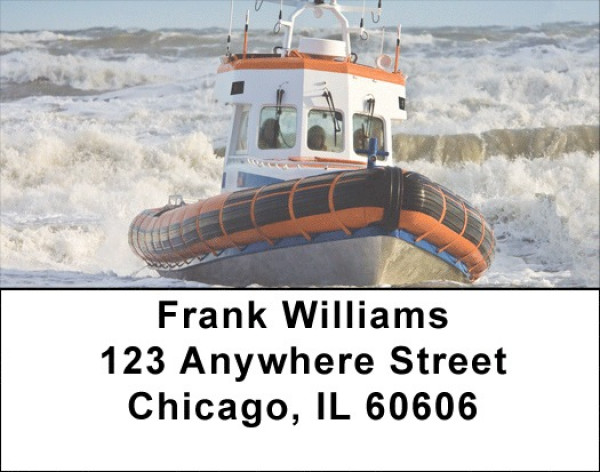 Coast Guard During Storm Address Labels | LBZTRA-25