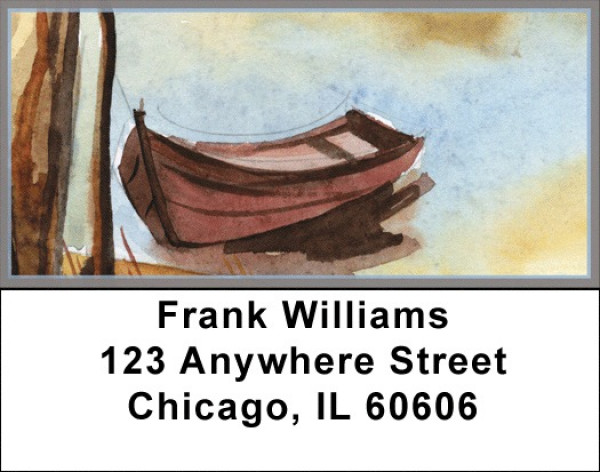 Canoe In Fall Address Labels | LBZTRA-33